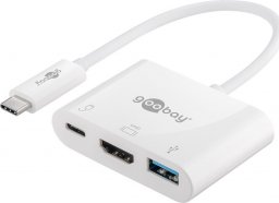 Stacja/replikator Goobay USB-C - HDMI + USB-C + USB Biały  (62104)