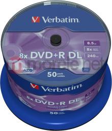  Verbatim DVD+R DL 8.5 GB 8x 50 sztuk (43758)