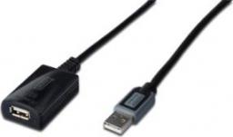 Kabel USB Digitus USB-A - USB-A 25 m Czarny (DA73103)