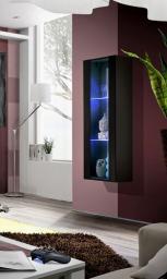 ASM Meble Witryna wisząca mała fly 21 czarny połysk + led (23 ZZ FY 21) - 29351