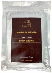 Soil and earth Ekskluzywna Henna Indyjska CIEMNY BRĄZ 100g Soil&Earth (w zestawie czepek, rękawiczki i pędzelek)
