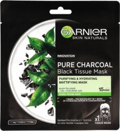  Garnier Skin Naturals Pure Charcoal Maska w płacie Black Tissue - Czarna Herbata 28g