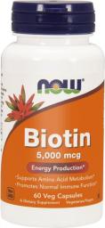  NOW Foods Biotin 5000mcg 120 kapsułek