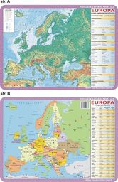  Podkładka edukacyjna. Europa - mapa ogólnogeograficzna i polityczna