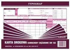  Typograf Druki samokopiujące karta drogowa na samochody ciężarowe, A-4 Sm 102 (02064)