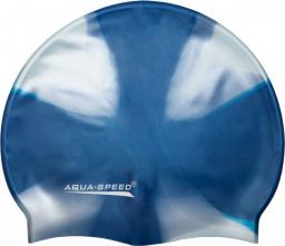  Aqua-Speed Czepek pływacki Bunt Tęczowy biało-niebieski