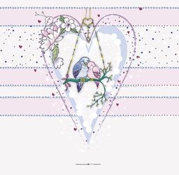 Clear Creation Karnet Swarovski kwadrat Ptaszki w sercu (CL0224)