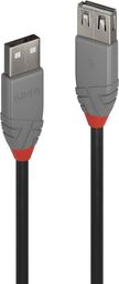 Kabel USB Lindy USB-A - USB-A 0.5 m Czarny (36701)