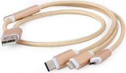 Kabel USB Gembird USB-A - 1 m Złoty (CC-USB2-AM31-1M-G)