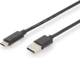 Kabel USB Digitus USB-A - USB-C 3 m Czarny (AK-300148-030-S)