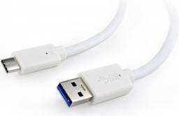 Kabel USB Gembird USB-A - USB-C 0.5 m Biały (CCP-USB3-AMCM-W-0.5M)