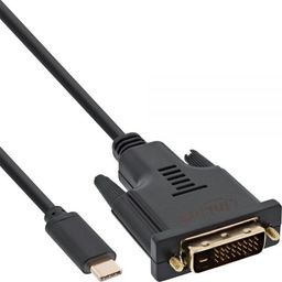 Kabel USB InLine USB-C - DVI-D 1 m Czarny (64131)