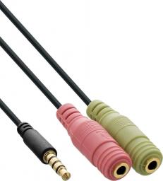 Kabel InLine Jack 3.5mm - Jack 3.5mm x2 1m czarny (99302J)