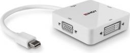 Adapter AV Lindy DisplayPort Mini - HDMI - D-Sub (VGA) - DVI-I biały (38297)