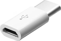 Adapter USB GSM City USB-C - microUSB Biały  (9236-uniw)