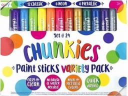  Kolorowe Baloniki Farba w Kredce 24 szt. Chunkies Paint Sticks
