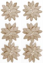  Argo Kwiaty samoprzylepne papierowe - Dalia beżowa, 6 sztuk (252009)
