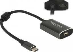 Stacja/replikator Delock USB-C - DisplayPort Mini + USB-C Czarny  (62990)