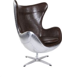 D2 Design Fotel Jajo aluminium brązowy