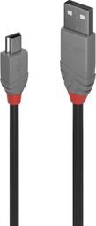 Kabel USB Lindy USB-A - miniUSB 5 m Szary (36725)