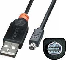 Kabel USB Lindy USB-A - USB mini 4-pin 2 m Czarny