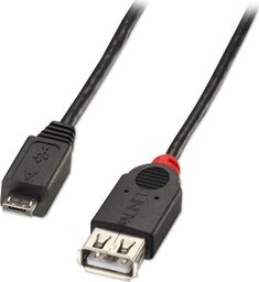 Kabel USB Lindy microUSB - USB-A 1 m Czarny (31956)