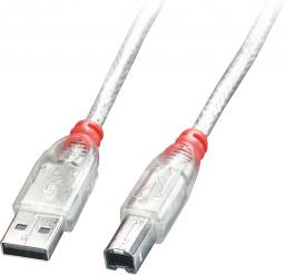 Kabel USB Lindy USB-A - USB-B 0.5 m Przezroczysty