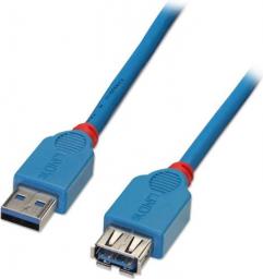 Kabel USB Lindy USB-A - USB-A 0.5 m Niebieski