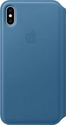 Apple Skórzane etui folio iPhone XS Max - szary błękit-MRX52ZM/A