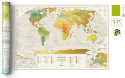 MAPA ZDRAPKA ŚWIAT TRAVEL MAP GEOGRAPHY WORLD