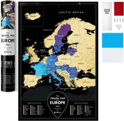  MAPA ZDRAPKA TRAVEL MAP BLACK EUROPE