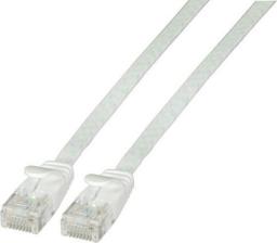  EFB Płaski kabel połączeniowy RJ45 U/UTP, kat. 6A, PVC, 0,5 m, biały