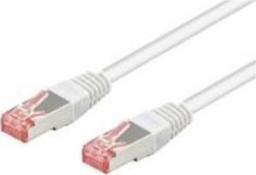  Goobay Kabel sieciowy 2xRJ-45 -25 cm - SFTP, - CAT 6 - Bezhalogenowy, formowany - Biały (93217)