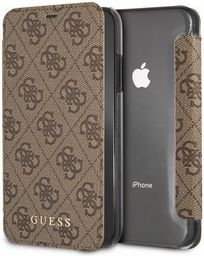  Guess Guess GUFLBKI61GF4GBR iPhone Xr brown /brązowy book 4G Charms Collection