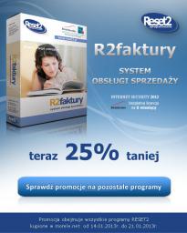 Program Reset2 R2 Faktury Standard (1 firma. 1 stanowisko) TCAA00