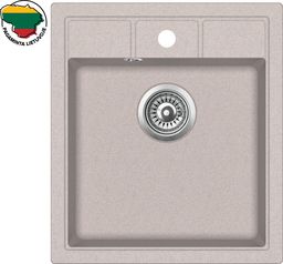 Zlewozmywak Aquasanita Dirbtinio granito virtuvinė plautuvė Nova SQN100, 110 Beige