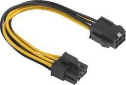  Akasa PCIe 6-pin - ATX/EPS 8-pin, 0.15m, Żółty (AKCB051)