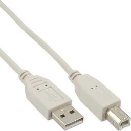 Kabel USB InLine USB-A - USB-B 0.5 m Biały (34505H)