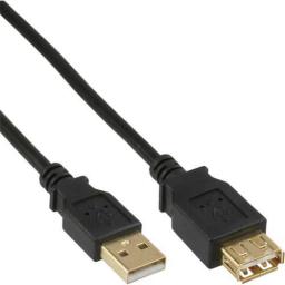 Kabel USB InLine USB-A - USB-A 1 m Czarny (34610S)