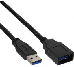 Kabel USB InLine USB-A - USB-A 1 m Czarny (35610)
