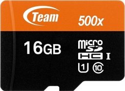 Karta TeamGroup 500x MicroSDHC 16 GB Class 10 UHS-I/U1  (TUSDH16GUHS03)