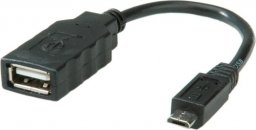 Adapter USB Roline ROLINE USB 2.0 Cable, USB 2.0 Type Micro B - Type A BU, OTG 0,15 m (11.02.8311)