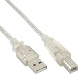 Kabel USB InLine USB-A - USB-B 0.3 m Przezroczysty (34503T)