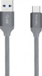 Kabel USB Nevox USB-A - USB-C 2 m Szary (1480)
