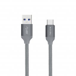 Kabel USB Nevox USB-A - USB-C 1 m Szary (1457)