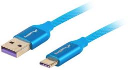 Kabel USB Lanberg USB-A - USB-C 0.5 m Niebieski (CA-USBO-21CU-0005-BL)