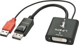 Adapter AV Lindy DVI-D - DisplayPort + USB-A czarny (38145)