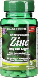 Holland & Barrett ilnie Działający Cynk Chelat 15 mg z Miedzią 60 tabl.