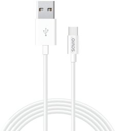 Kabel USB Savio USB-A - USB-C 1 m Biały (SAVIO CL-126)