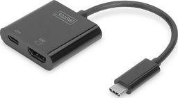 Stacja/replikator Digitus USB-C - HDMI + USB-C Czarny  (DA-70856)